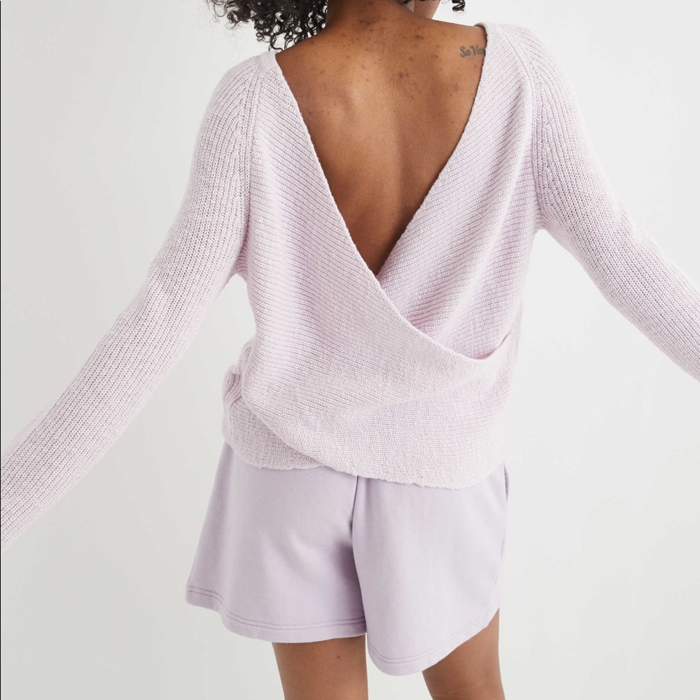 AERIE KNIT crossback lavender sweater
